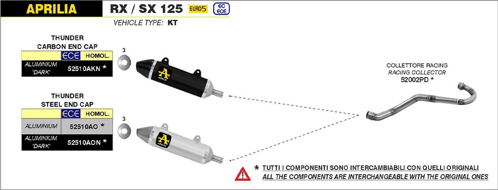 Wyścigowy kolektor wydechowy ARROW do Aprilia RX SX 125 Zdjęcie produktu 