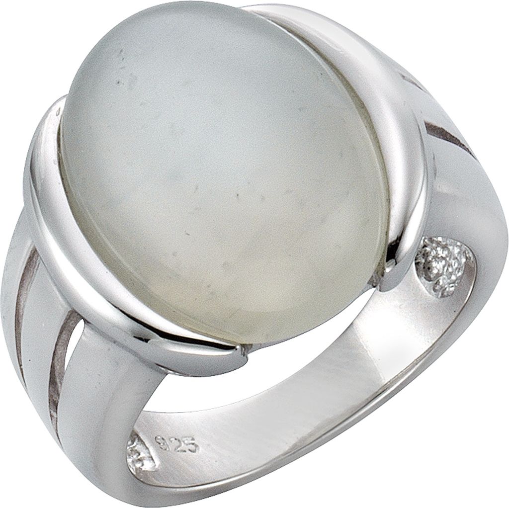 Zeeme Gemstones Ring 925/- Sterling Silber weiß 062 (19,7) Mondstein weiß 360271736