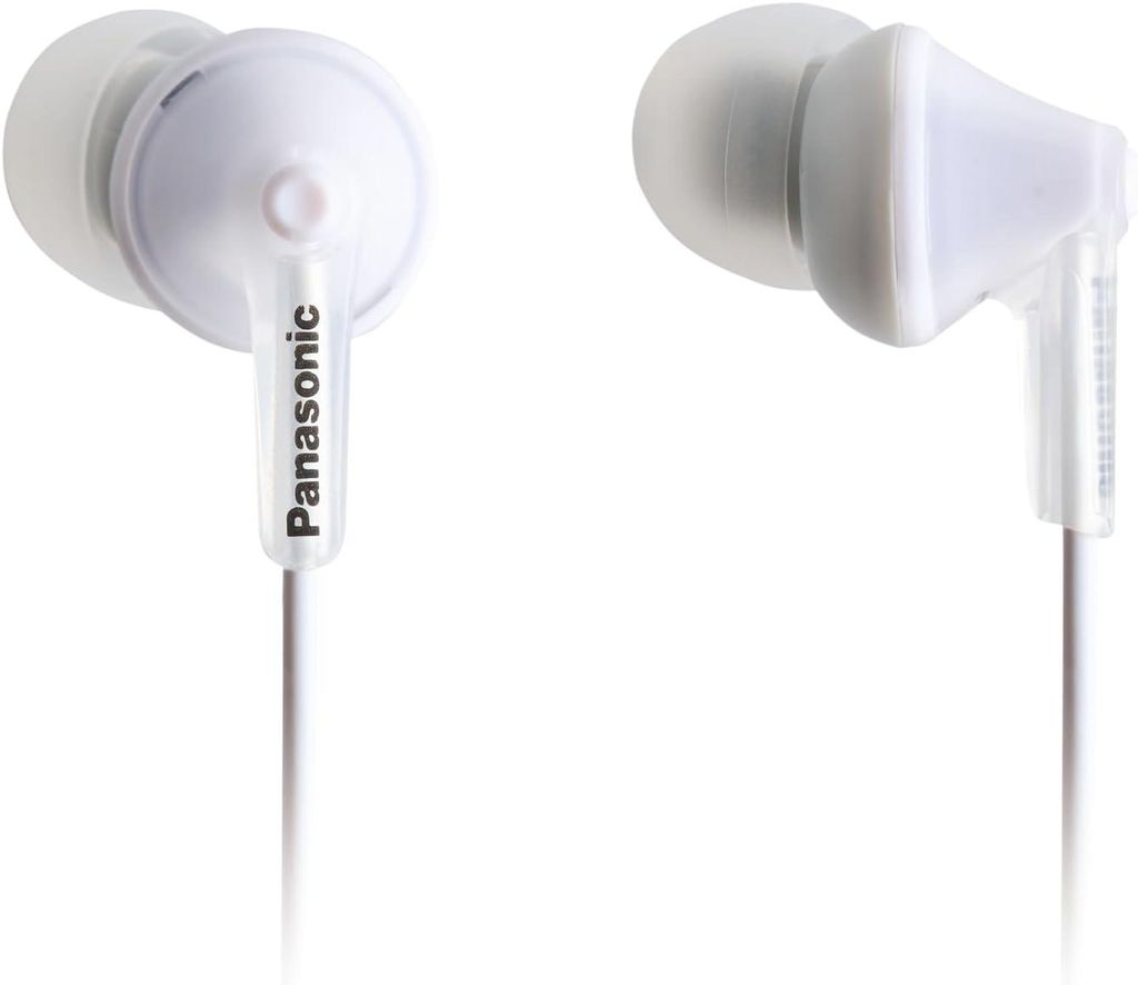 Panasonic ErgoFit In-Ear Kopfhörer kabelgebunden mit 3 Ohrstöpselgrößen, ergonomischer Sitz, 10Hz-24kHz Frequenzbereich, 1.1m Kabel