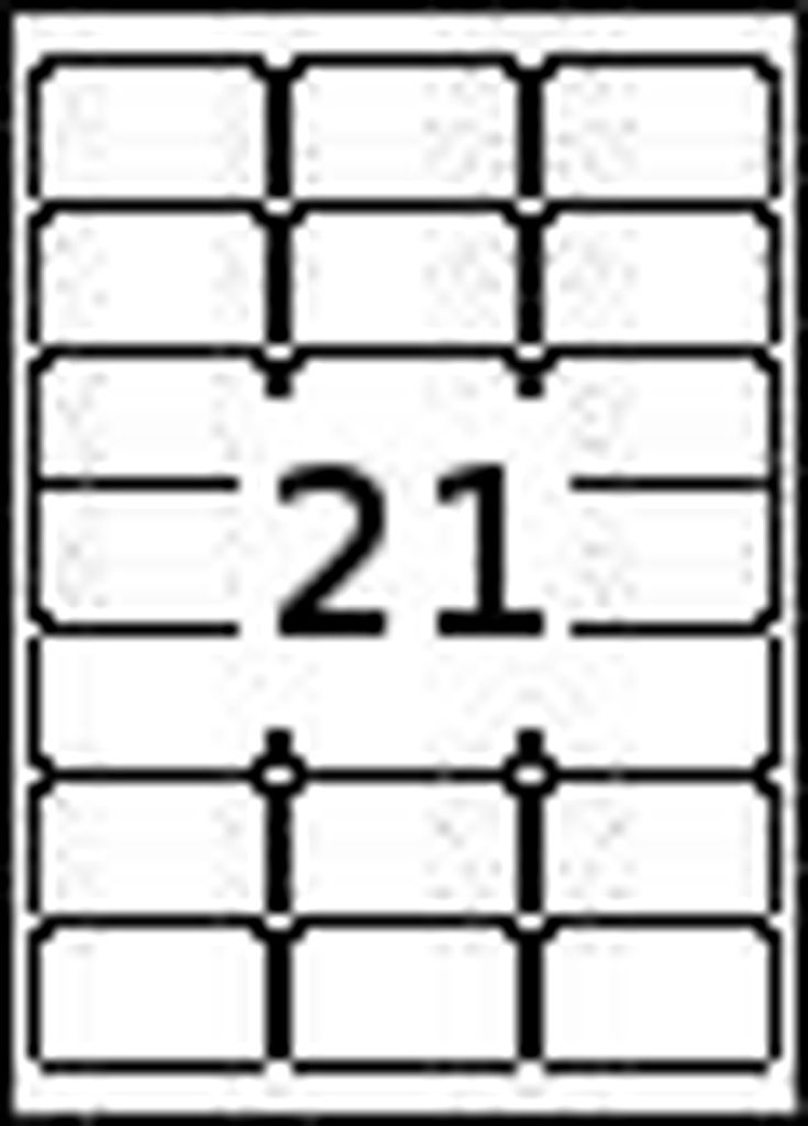 525 Etiketten 25 Blatt DIN A4 63,5 X 38,1 Produktbild 
