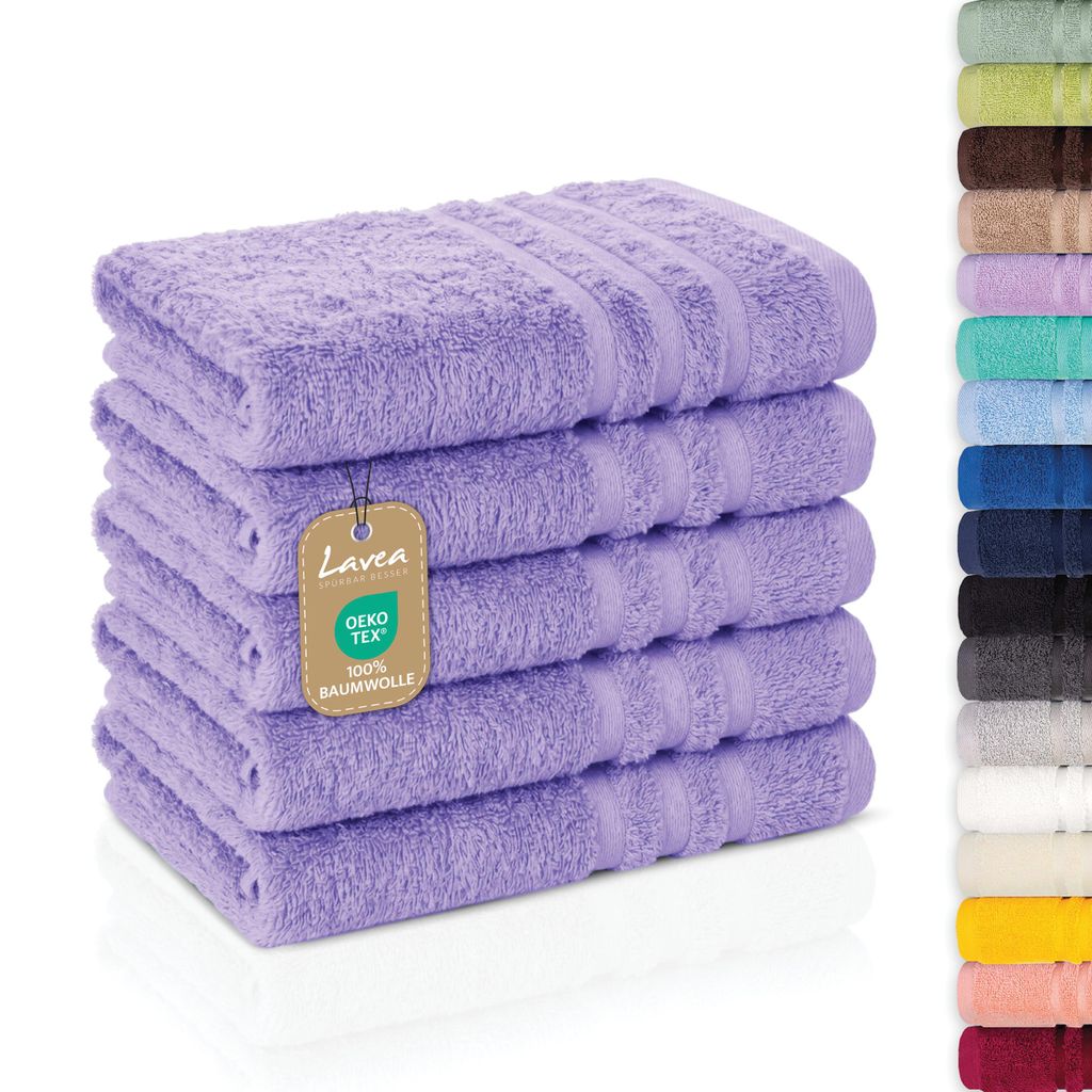 Lavea® 5er Set Gästehandtücher 30x50 cm, Weiche & Produktbild 
