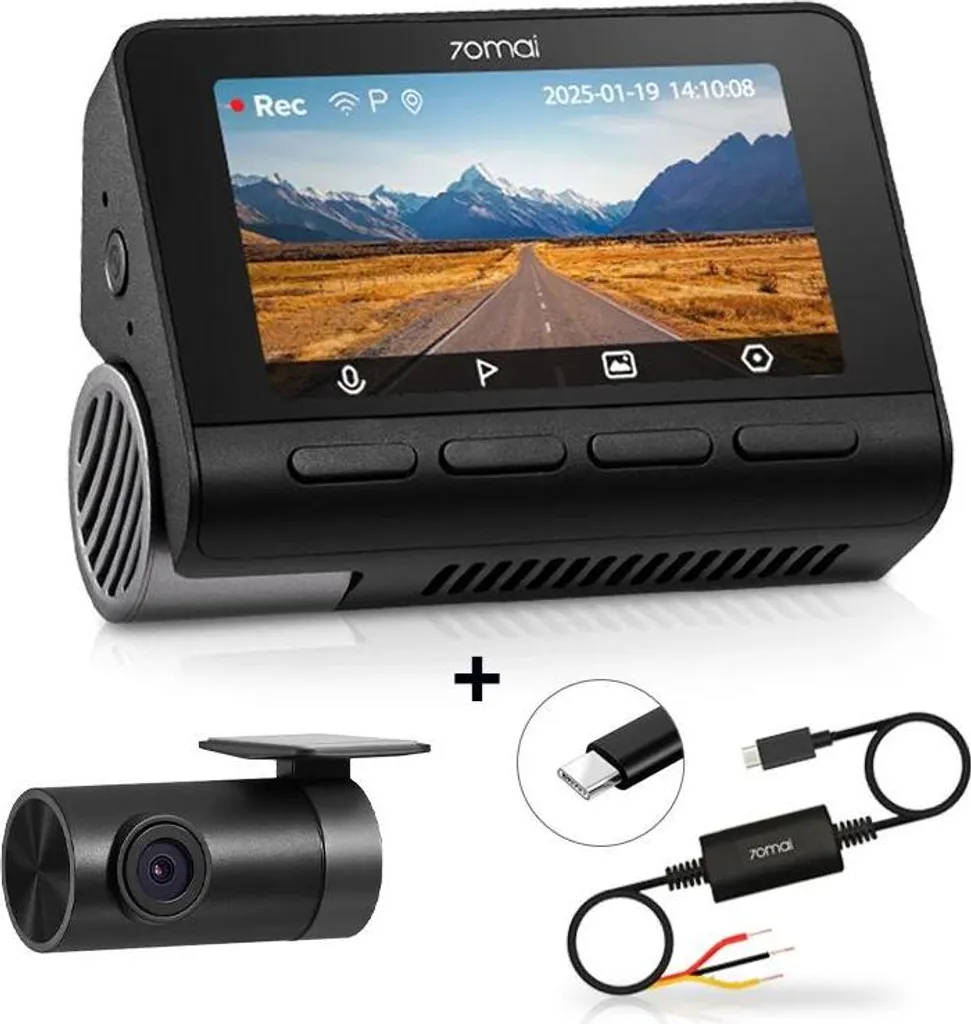 Vision Nocturne 4K Dashcam A800SE Set avec Kit UP03 et Carte TF 64GB