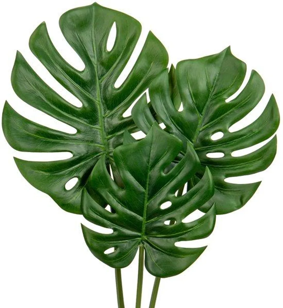 Décoration Bohème Intérieure : Set de 3 Monstera Artificiels Verts XL