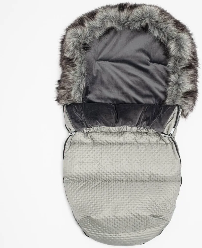 Sac de couchage poussette New Baby Lux Fleece gris pour l'hiver doux