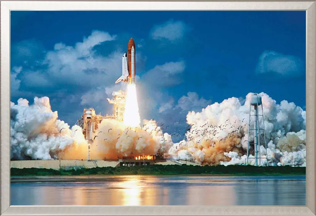 Poster Lancio Space Shuttle NASA - Cornice Shinsuke Argento Maxi