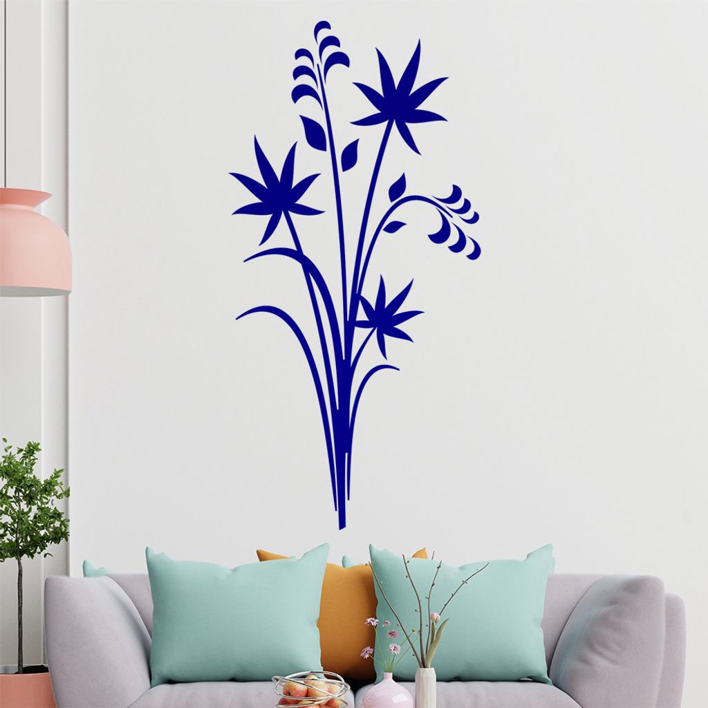 Pflanze - Ornamente - Natur Wandtattoo in 6 Größen - Wandaufkleber Wall Sticker - Dekoration, Küche, Wohnzimmer, Schlafzimmer, Badezimmer