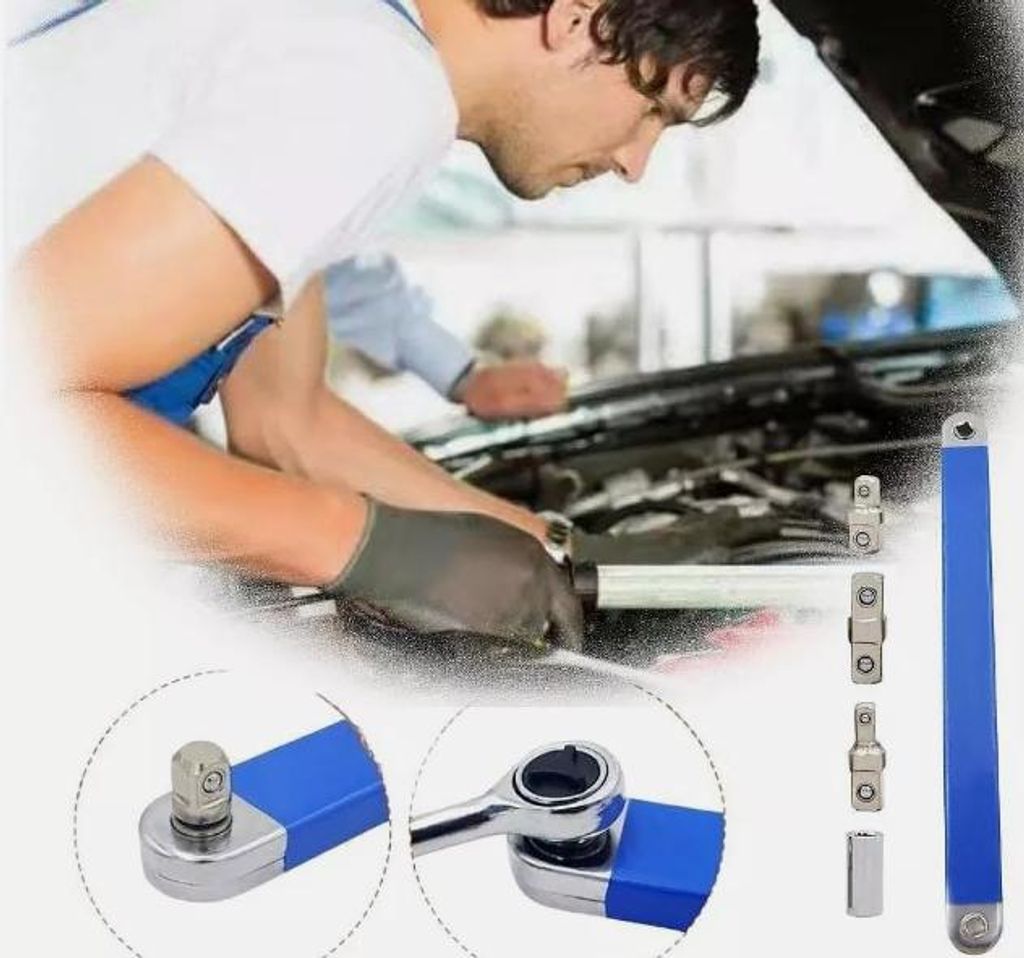 Verlängerungsschlüssel-Set mit Ratschenschlüssel und Produktbild 
