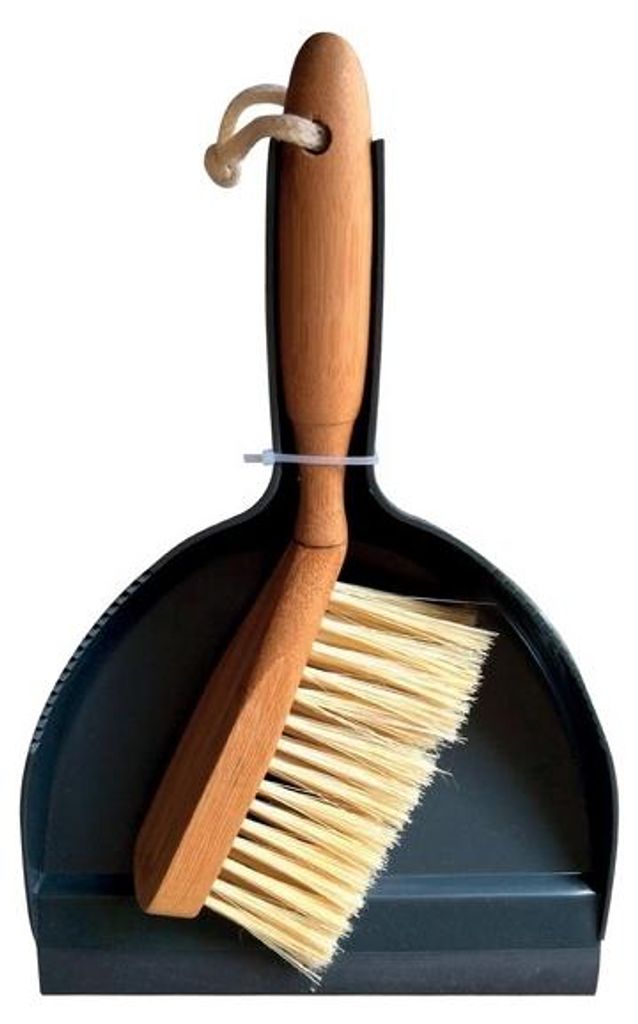 Besen + Kehrblech Bambus Produktbild 