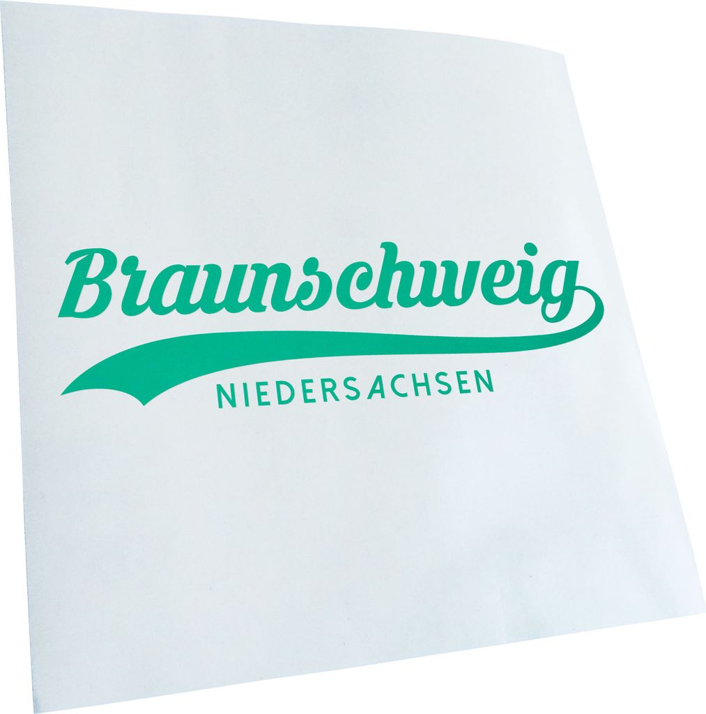 Kiwistar - Autoaufkleber - Braunschweig Niedersachsen - Türkis - 50x14cm - Aufkleber für Auto, Laptop, Fahrrad, LKW, Motorrad mehrfarbig JDM Deca...