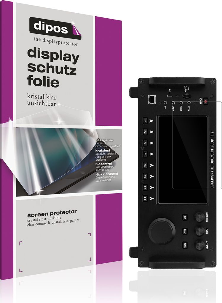 2x Schutzfolie für HamGeek RS998 Wolf SDR klar Produktbild 