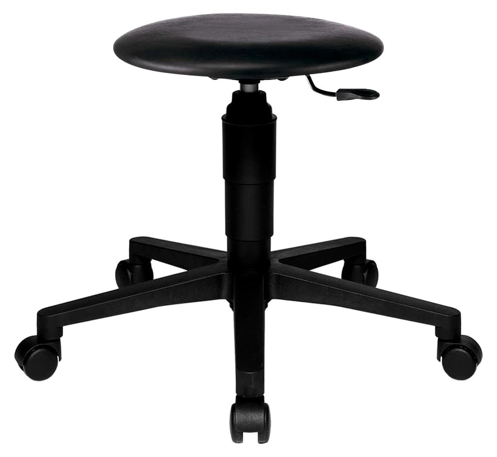 Rollhocker TEC 60 in Schwarz aus Kunstleder