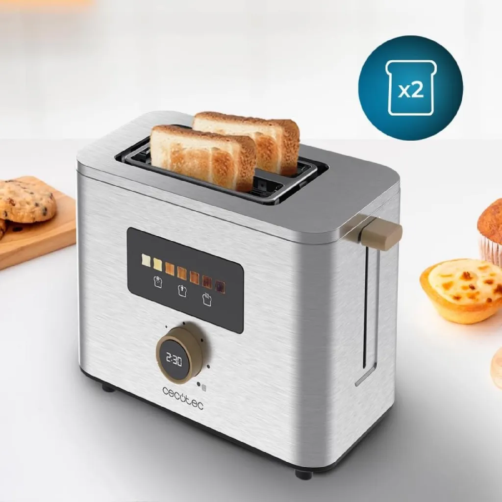 Grille-pain Tactile Cecotec Touch&Toast Double - 1000W et Écran LED