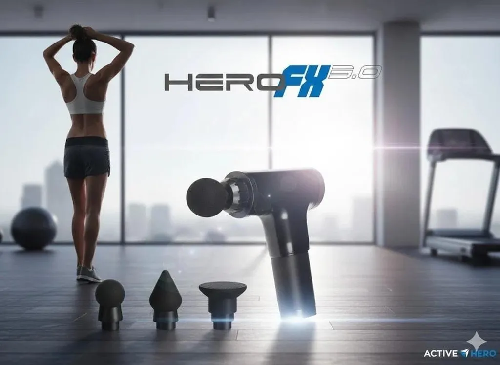 Pistolet massage Active Hero : 4 têtes pour vaincre les raideurs - Batterie