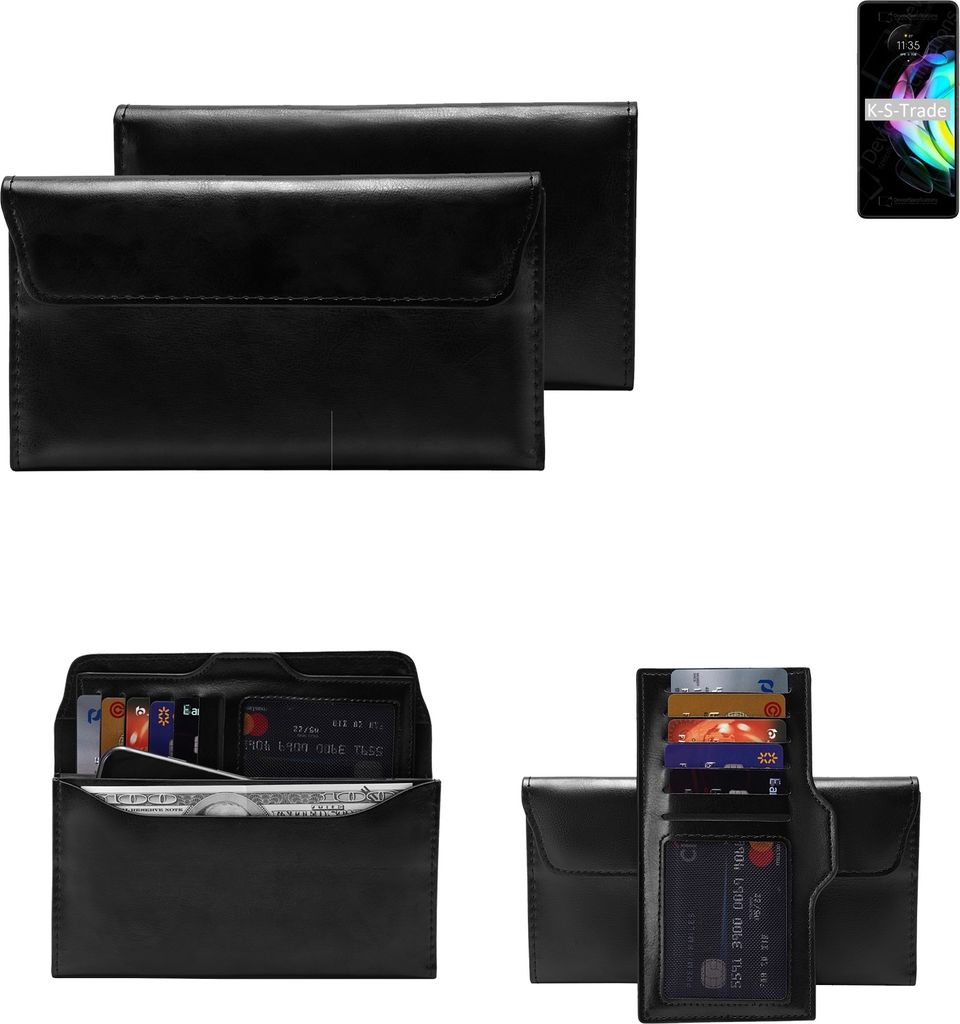 K-S-Trade Handy Hülle kompatibel mit Motorola Edge 20 Schutz Hülle Tasche Schutz Case Handytasche Kunstleder schwarz, 1x