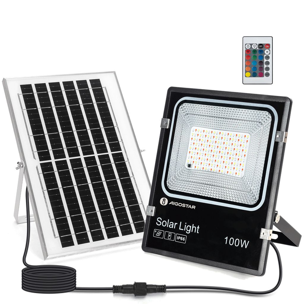 Aigostar-Solar LED Strahler Außen mit Große Solarpanel,5 m Produktbild 