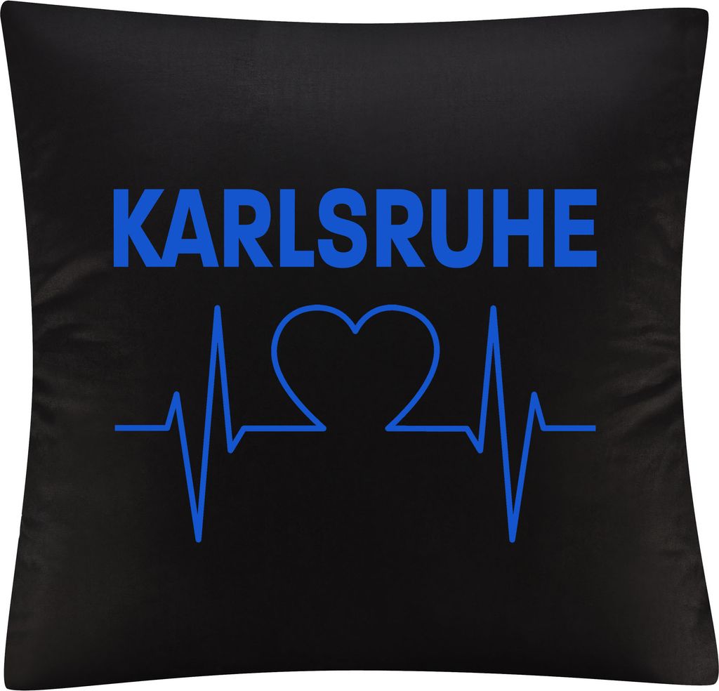 multifanshop Kissenbezug - Karlsruhe - Herzschlag, schwarz, Größe one size