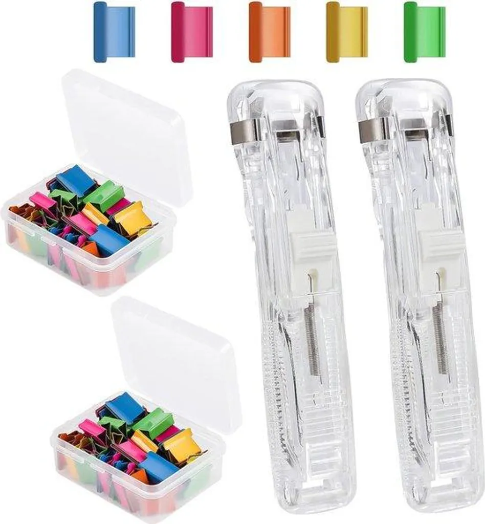 Set de 2 distributeurs de trombones pour rangement bureau et école