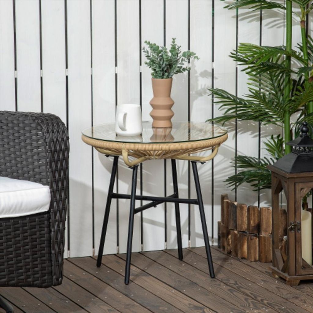 Bistrotisch, Runder Gartentisch,Beistelltisch, für Terrasse 50 x 50 x 50 cm