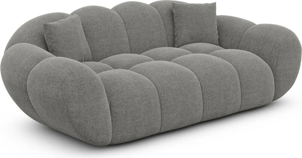 Strukturstoff 2-Sitzer Couch Liva Grau
