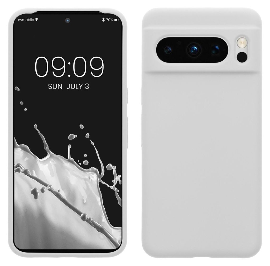 kwmobile Handyhülle für Google Pixel 8 Pro Hülle, für Pixel 8 Pro Case - Hülle Silikon - kabelloses Laden - Weiß