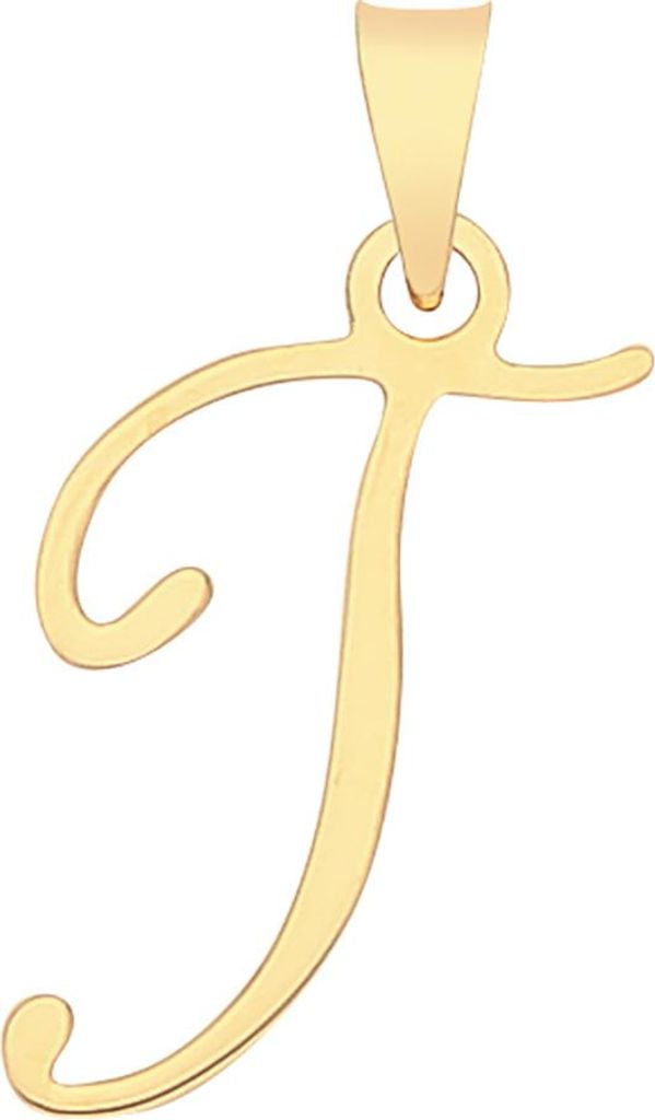 Eleganter 9 Karat (375) Gold Buchstaben / Initiale Damen - Anhänger - 24mm*10mm; TRS35333LTT