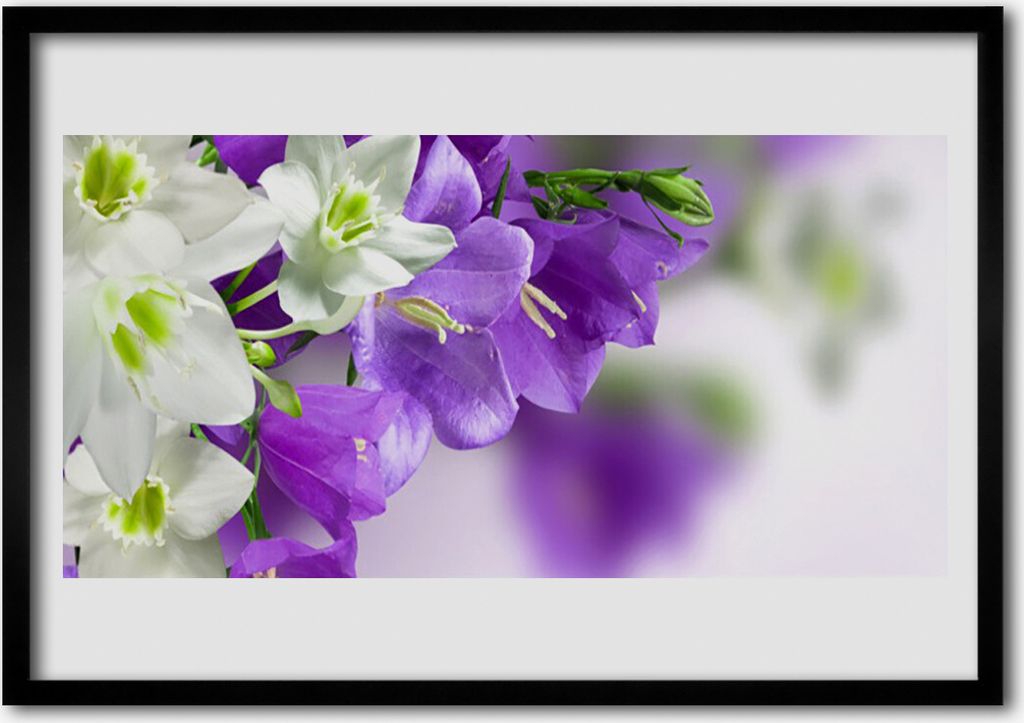 Bild 100x70 MDF-Rahmen Wandkunst Blumen Pflanzen Natur