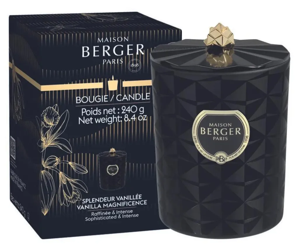 Bougie parfumée Kali noir Vanille Magnificence 240g - Senteur intense