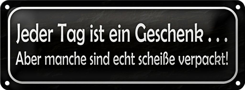 Blechschild Spruch 27x10cm jeder Tag ist ein aber Dekoration