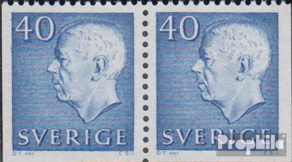 Briefmarken Schweden 1964 Mi 522Elu/Eru waagerechtes Paar postfrisch Gustaf VI Adolf