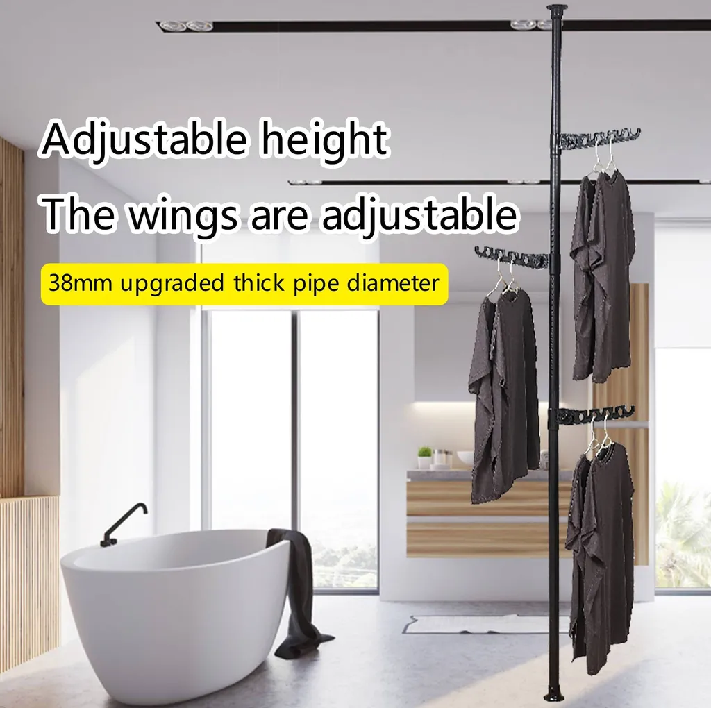 Dressing vertical sans perçage pour chambre et studio réglable en blanc