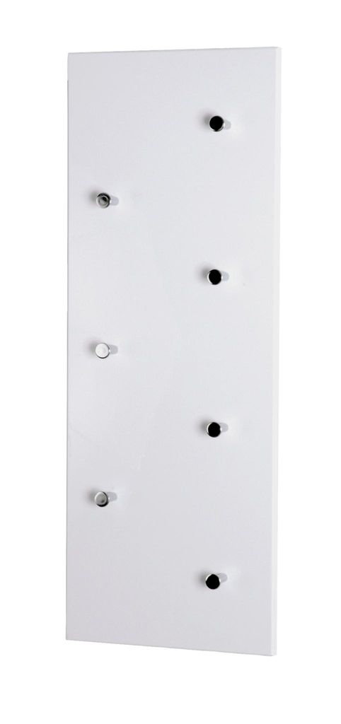 HAKU Wandgarderobe chrom, weiß - MDF, Metall, B/H/T: Produktbild 