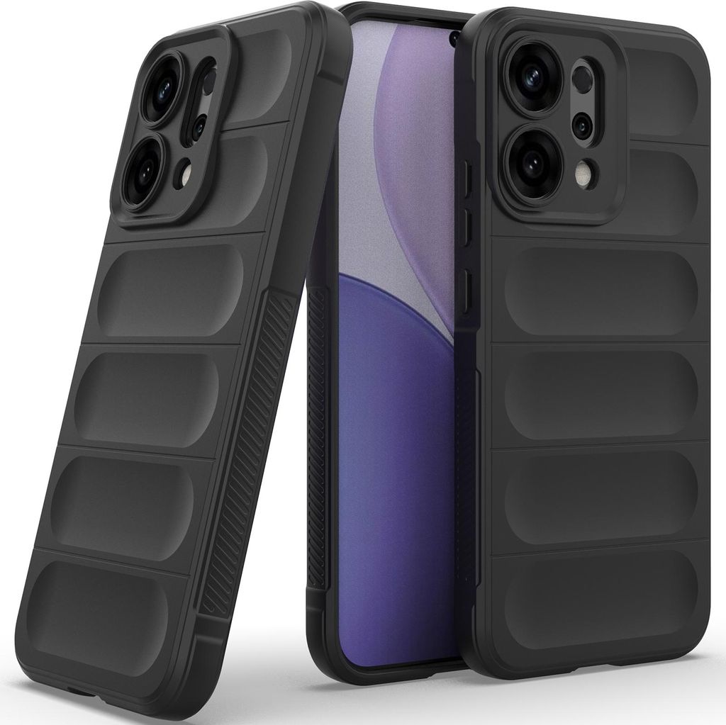 Handyhülle für Oppo Reno14 Weich TPU Silikon Stossfest Anti-rutsch Hülle Schwarz