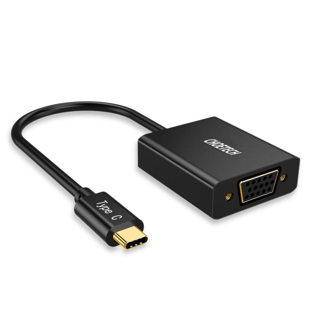 Choetech Einweg-Steckeradapter HUB USB Typ C auf VGA schwarz (HUB-V01)