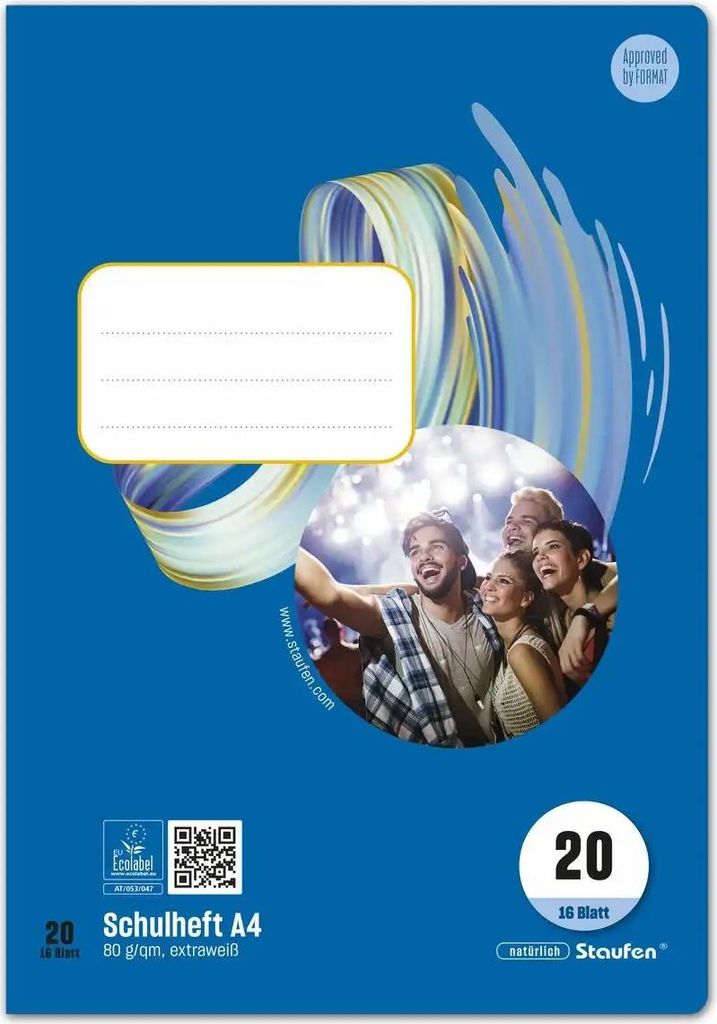 Staufen Schulheft Style Lineatur 20 blanko 16 Blatt 80g/m² Produktbild 