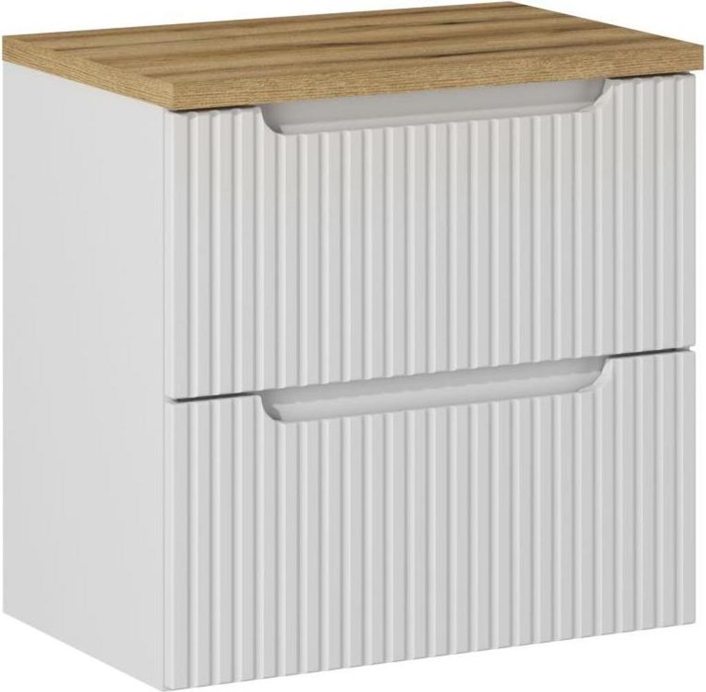 Badezimmerschrank Unter Waschbecken 60 Cm Weiß Mit Fräsungen Und Absenkautomatik
