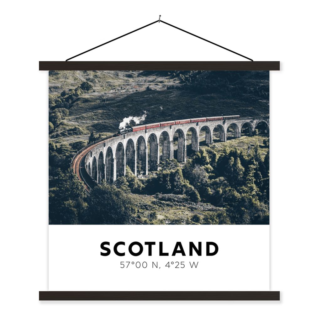 MuchoWow Textilposter Schottland - Zug - Vintage 40x40 cm mit schwarzem Rahmen - Fotos