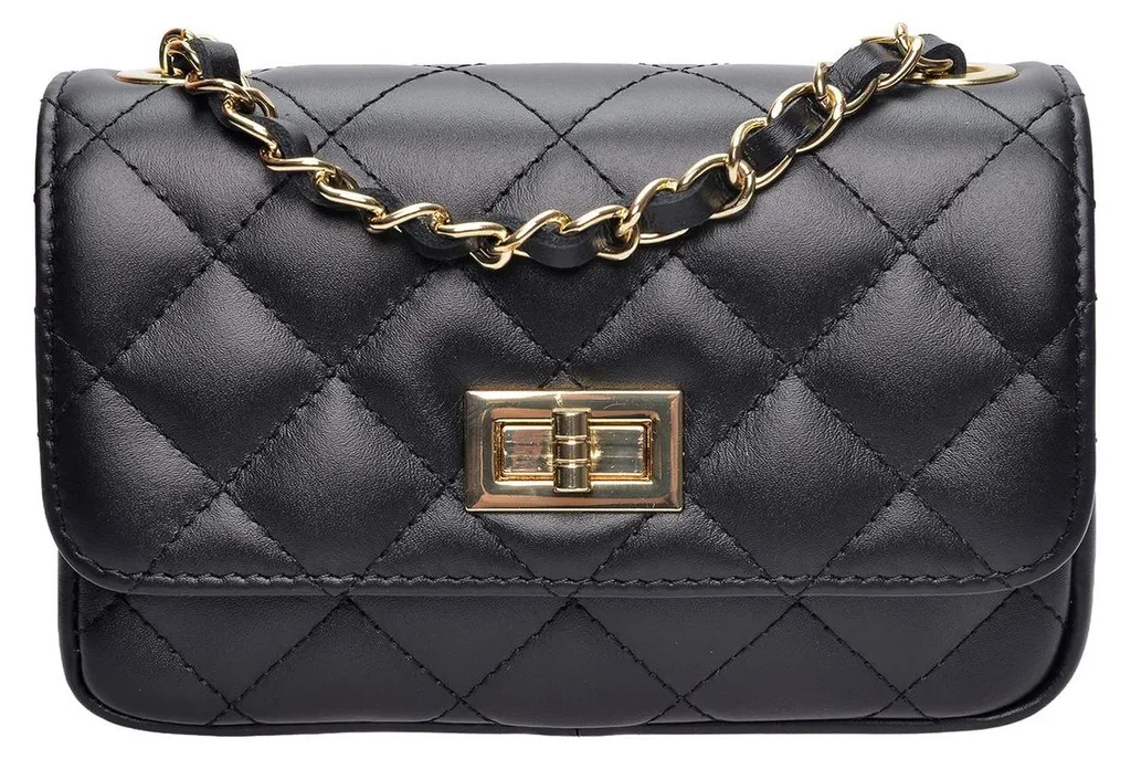 Sac trotteur en cuir noir LV 2225 Luisa Vannini finitions premium luxe