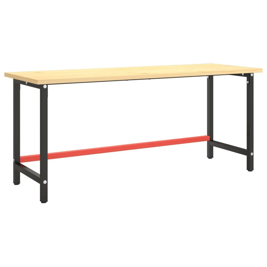 Aménagez votre garage avec ce bâti d'établi 180x57x79 cm noir et rouge
