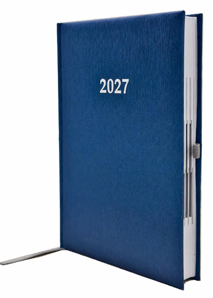 2027 ADINA Buchkalender Chefplaner A5 blau-metallic 1 Tag 1 Produktbild 