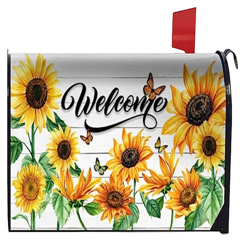 Briefkastenabdeckung Frühling Sommer Blumen Vögel Briefkastenhülle Briefkastenabdeckung Dekoration für Garten Hof Zuhause A