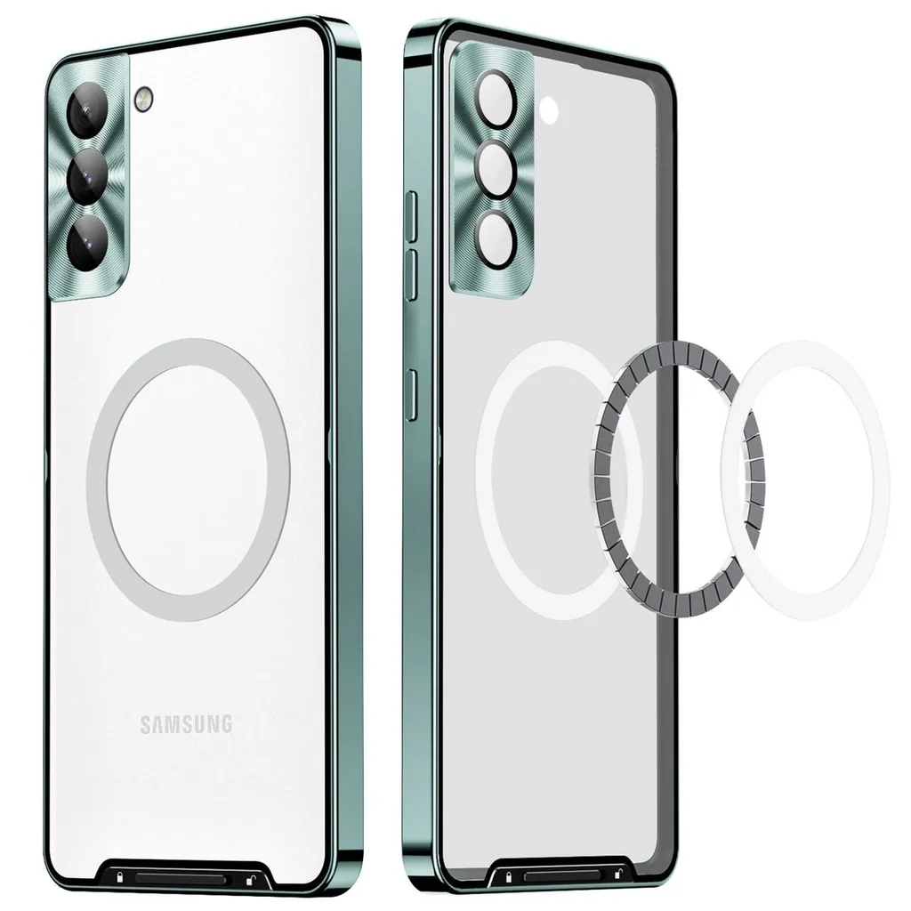 WEFOR Galaxy S21+ 5G Custodia con anello cavalletto e copertura per obiettivo della fotocamera, CamShield Armor antiurto PC & TPU Bumper ibrido cover (Galaxy S21+/S21 + 5G, blu