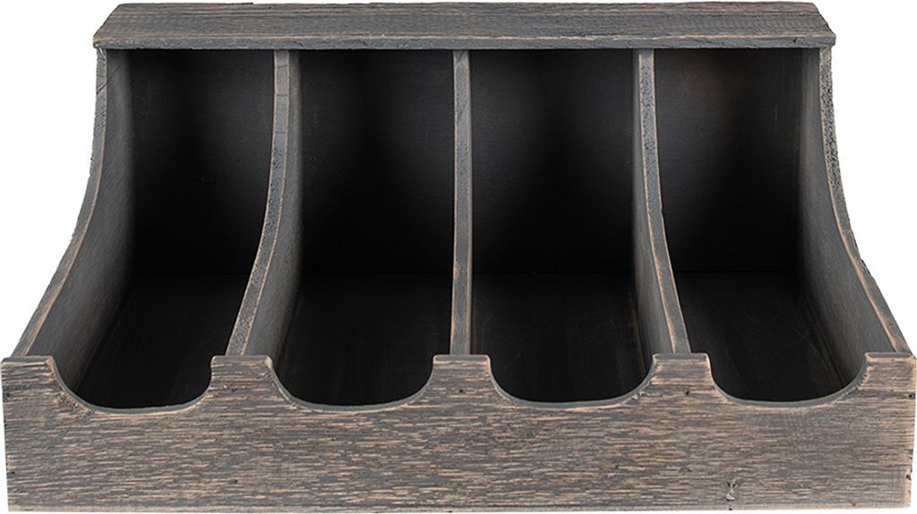 Clayre & Eef Besteckkasten 41x29x17 cm Grau Holz