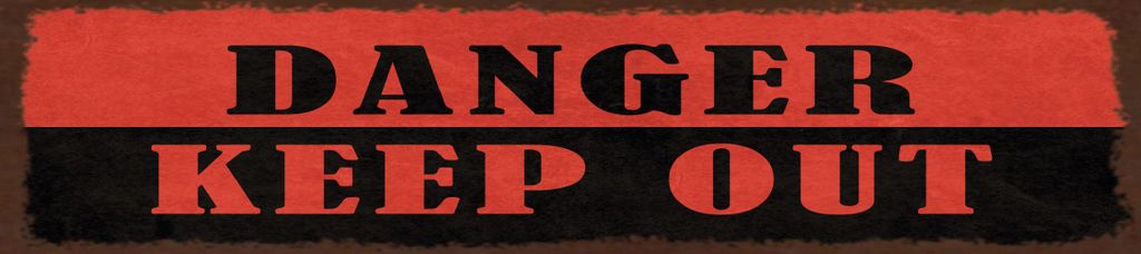 vianmo Holzschild 10x46 cm Danger keep out