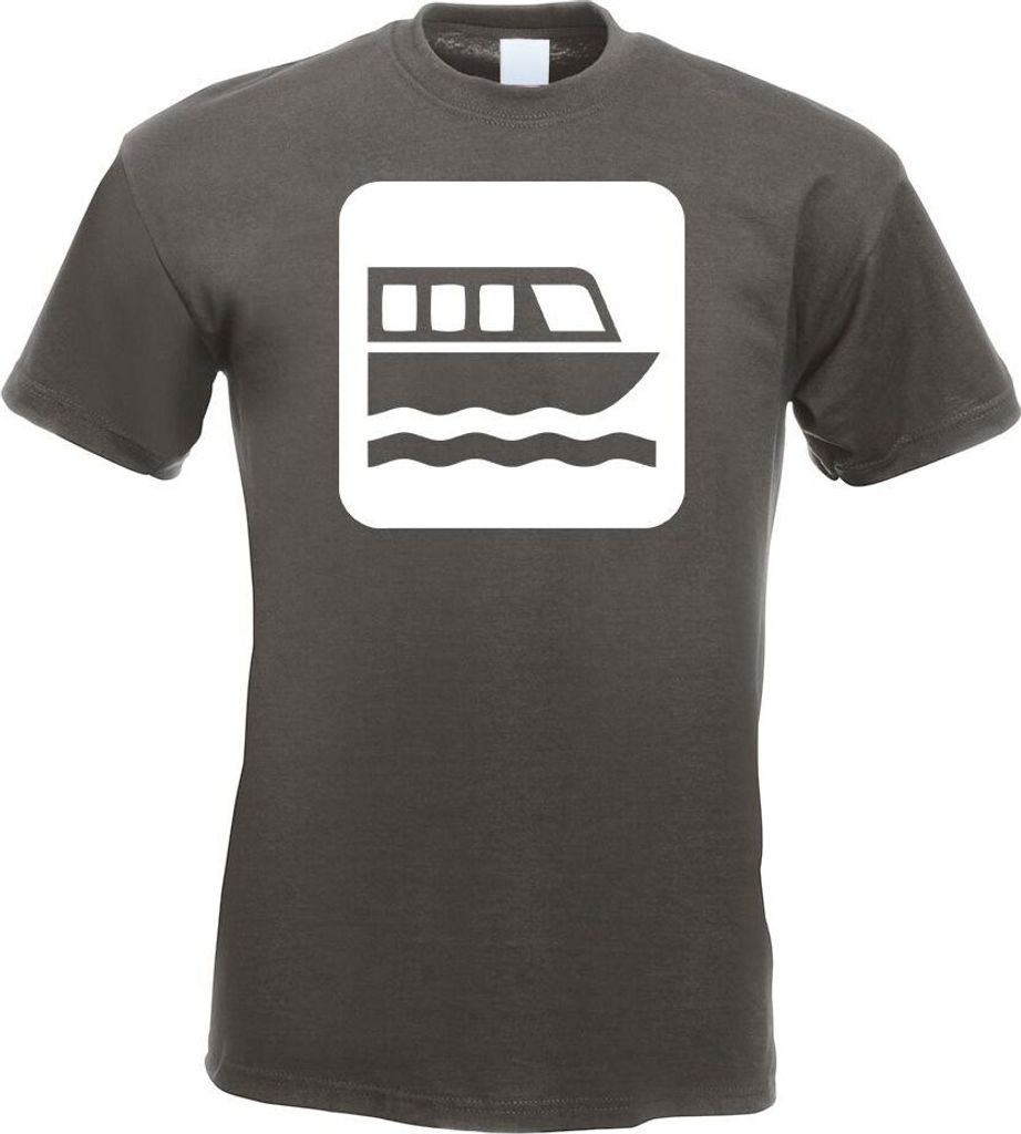 Kiwistar - T-Shirt - Graphit - Fährhafen Fähre Piktogramme Herren Funshirt Bedruckt Design Sprüche Spruch Motive - mit Motiv Bedruckt - Funshirt...