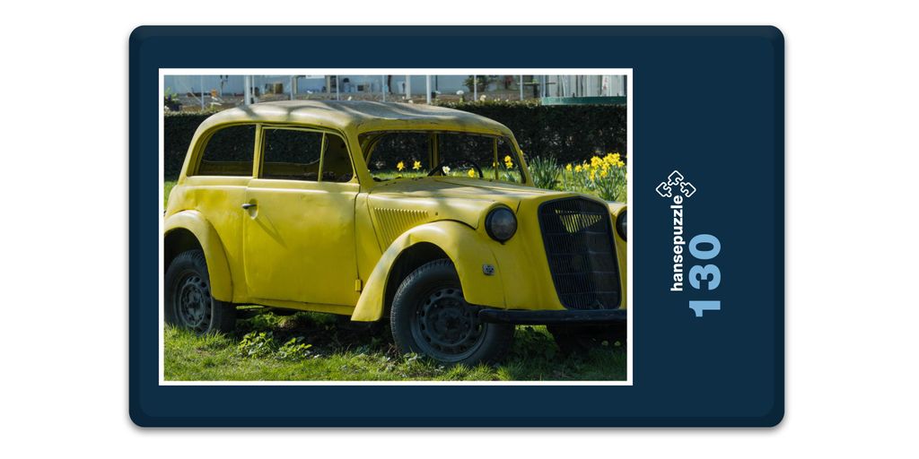 hansepuzzle 17621 - Oldtimer Puzzle, 130 Teile, Fortbewegung, 28,7 x 20,0cm mit hochwertiger Aufbewahrung, Kartonbox und wiederverschließbarem Beutel