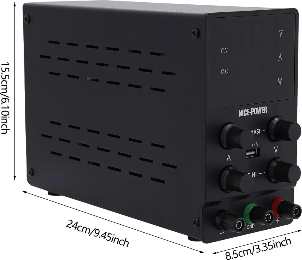 Alimentation de laboratoire DC réglable 0-30V 0-10A stabilisée noire
