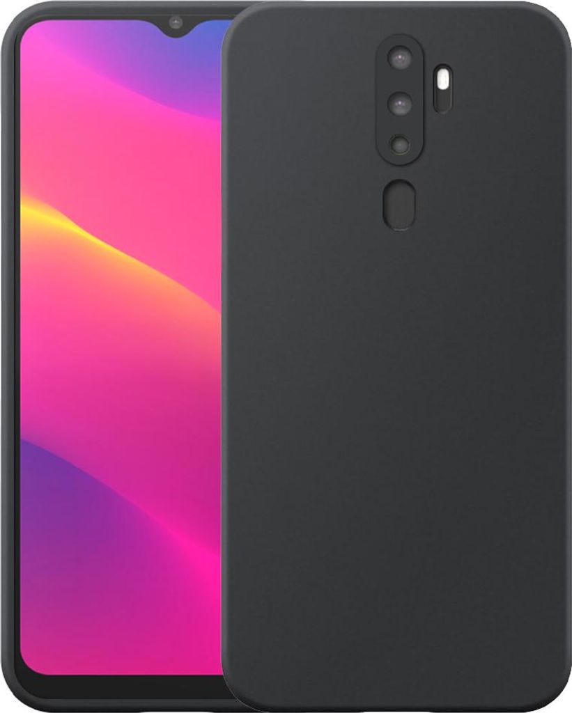 Geeignet für Oppo A5 (2020) / A9 (2020) Phone Case Schwarz Flexible Silikon TPU Case - Flexible Back Cover Case Silikon TPU - Schwarz - Smartphonics