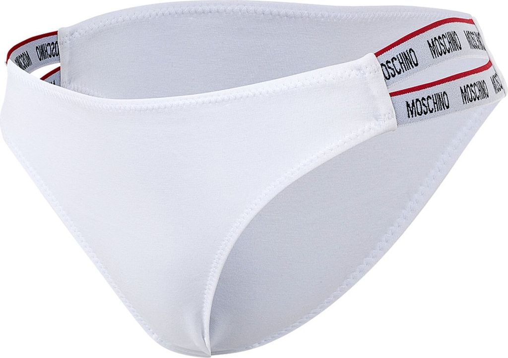 MOSCHINO Damen Slip - Unterhose, Baumwolle Stretch, uni Weiß XS