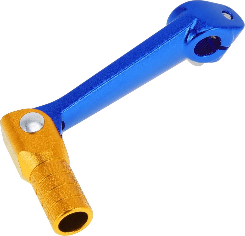 Faltbarer Motorrad-Schalthebel für Bosuer M5 Aluminiumlegierung Pedal Schalthebelarm Blau Goldton