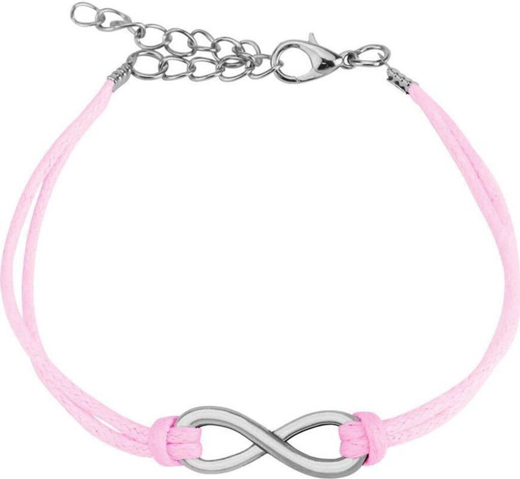 pinkes Armband Unendlichkeit aus Leder Uni